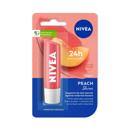 Nivea Lip Balm Peach Shine Natural Oils	